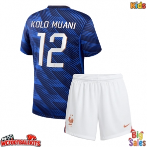 France Randal Kolo Muani #12 Replica Home Stadium Kit for Kids World Cup 2026 Short Sleeve (+ pants)